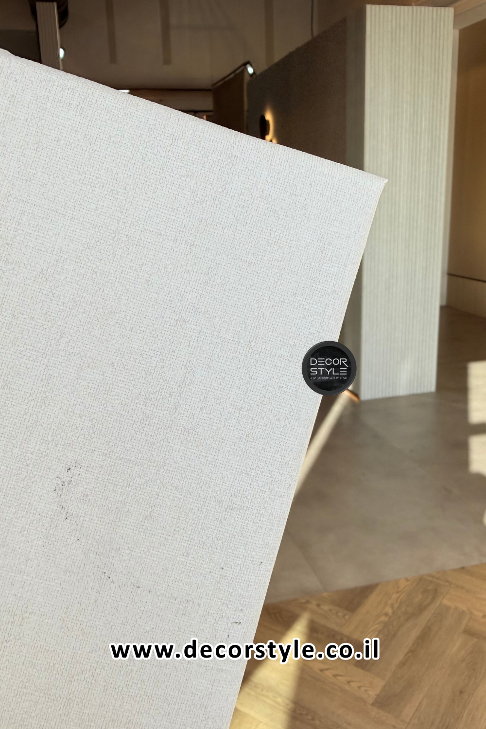 פלטת דמוי פורניר אריג | דמוי בד יוטה בגוון פנינה עדין | גודל 120/290 ס״מ