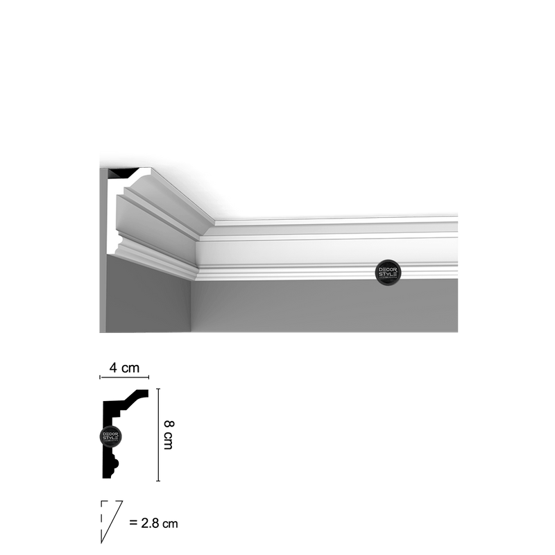 DS-1319 | קרניז תקרה קלאסי עם חריטות | אורך: 2.4 מ׳