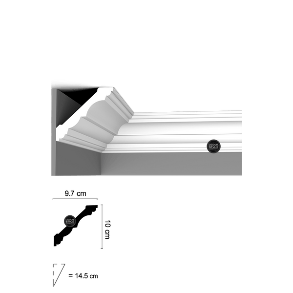 DS-1514 | קרניז תקרה קלאסי עם חריטות | אורך: 2.4 מ׳