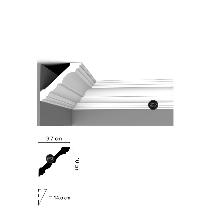 DS-1514 | קרניז תקרה קלאסי עם חריטות | אורך: 2.4 מ׳