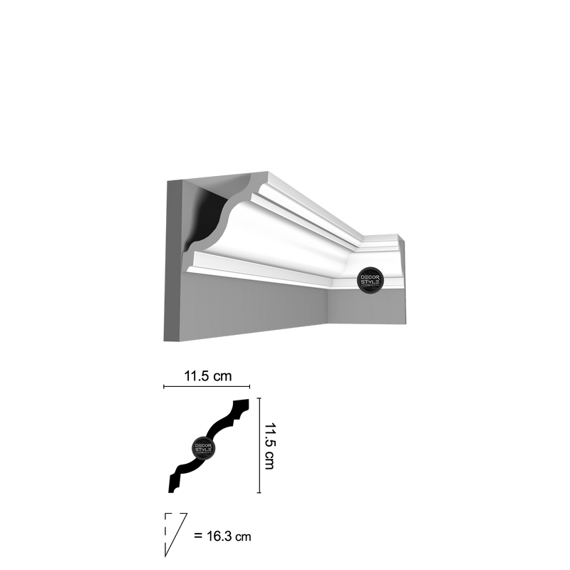 DS-1611 | קרניז תקרה קלאסי מועגל עם חריטות | אורך: 2.4 מ׳