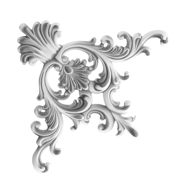 סיומת פינה מעוטרת עבור מסגרות קיר | עיטור קיר פנימי בתוך ומחוץ למסגרות קיר | 45 ס״מ