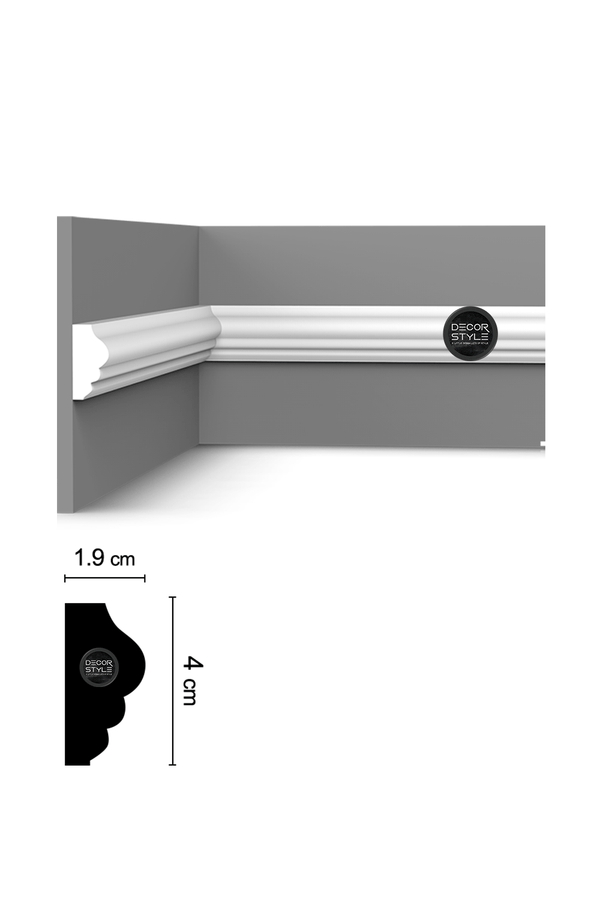 קרניז אמצע קיר | עבור פסי הפרדה ומסגרות קיר | DS-2442 | גובה:4 ס״מ | אורך: 2.4 מ׳