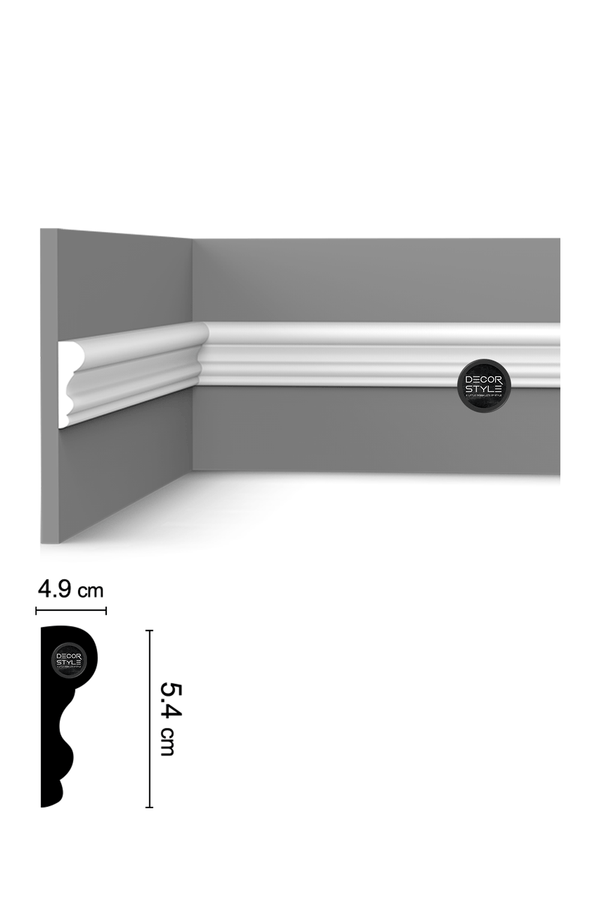 קרניז אמצע קיר | עבור פסי הפרדה ומסגרות קיר | DS-2514 | גובה:5.4 ס״מ | אורך: 2.4 מ׳