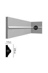 קרניז אמצע קיר | עבור פסי הפרדה ומסגרות קיר | DS-2607 | גובה:2.6 ס״מ | אורך: 2.4 מ׳