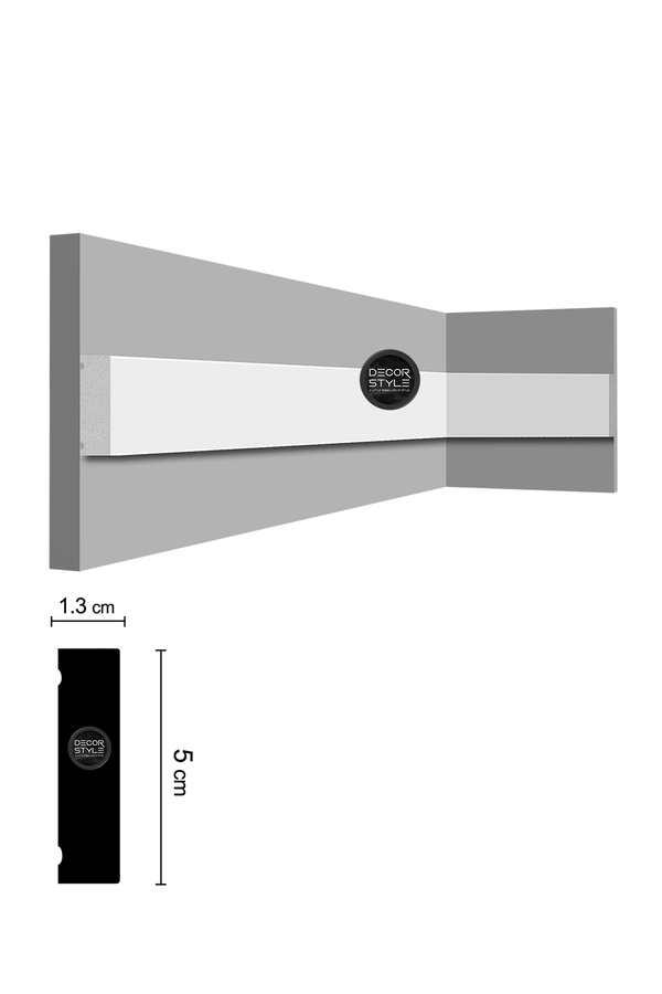 קרניז אמצע קיר | עבור פסי הפרדה ומסגרות קיר | DS-2662 | גובה:5 ס״מ | אורך: 2.4 מ׳