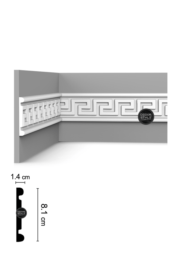 קרניז אמצע קיר | עבור פסי הפרדה ומסגרות קיר | ורסאצ׳ה DS-2695 | גובה:8.1 ס״מ | אורך: 2.4 מ׳
