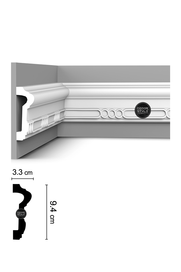 קרניז אמצע קיר | עבור פסי הפרדה ומסגרות קיר | DS-2961 | גובה:9.4 ס״מ | אורך: 2.4 מ׳