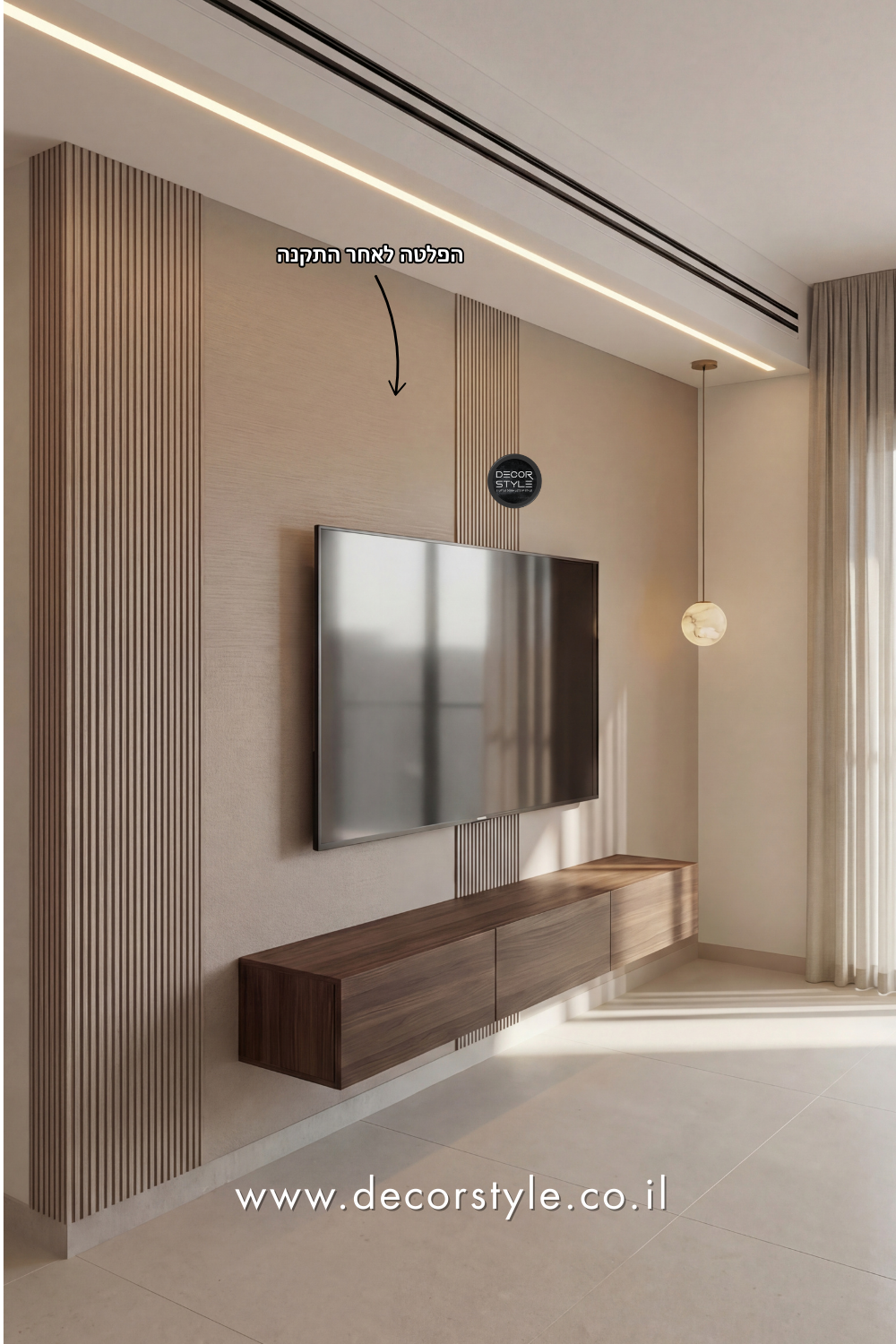 פלטת דמוי פורניר בגוון בז׳ פשתן עם טקסטורה עדינה | גודל 120/290 ס״מ