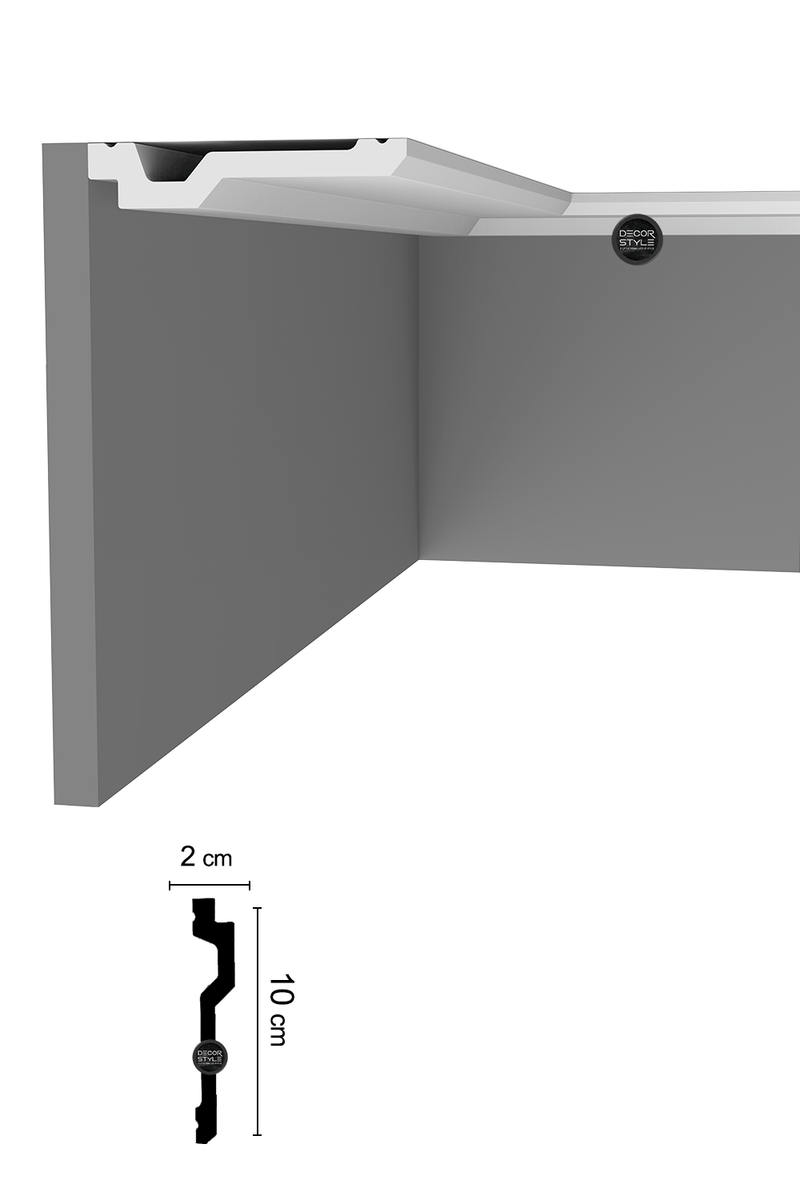 DS-1299 | קרניז אמצע קיר רחב | גובה 10 ס״מ | אורך: 2.4 מ׳