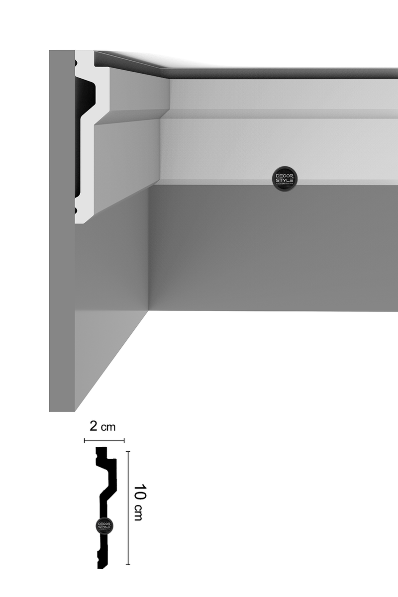 DS-1299 | קרניז אמצע קיר רחב | גובה 10 ס״מ | אורך: 2.4 מ׳