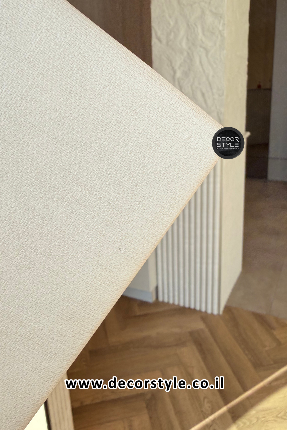 פלטת דמוי פורניר אריג | דמוי בד יוטה בגוון לבן שבור | גודל 120/290 ס״מ