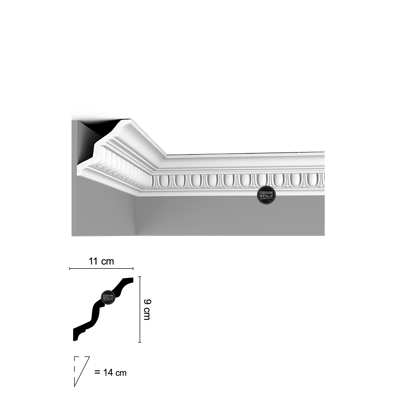 קרניז תקרה דקורטיבי מדורג רחב עם קשתות DS-1096 | אורך: 2.4 מ׳ – DECOR STYLE
