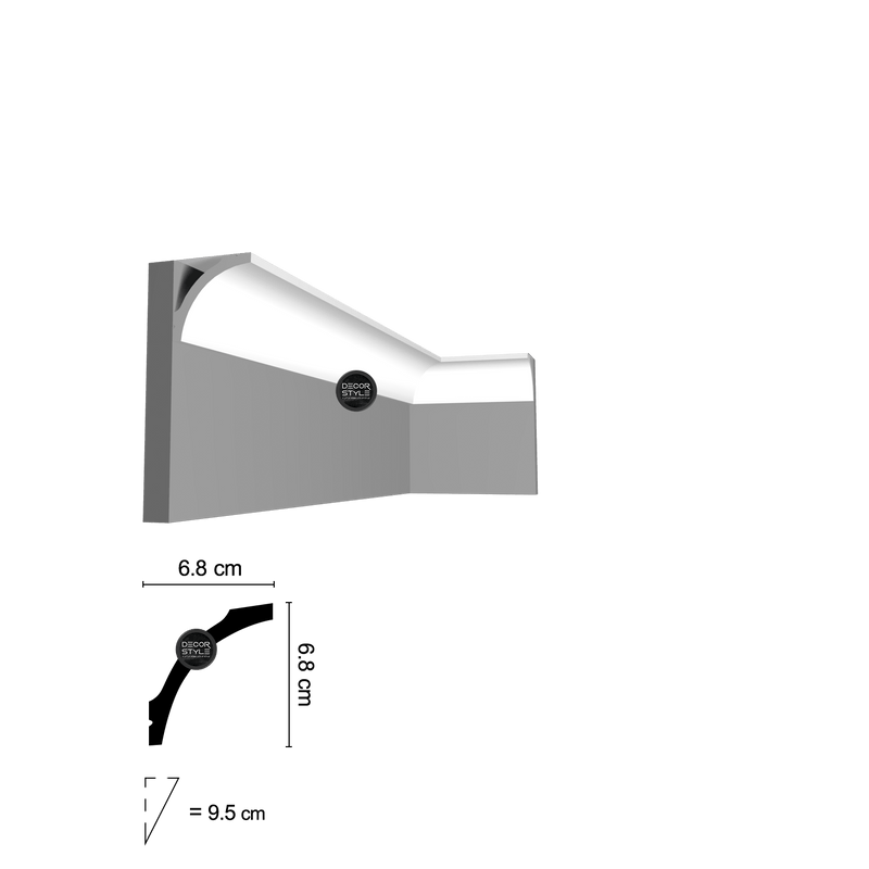 DS-1118 | קרניז תקרה חלק ומעוגל | אורך: 2.4 מ׳