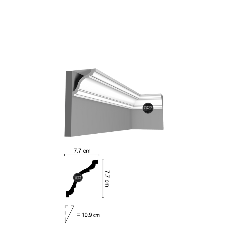 DS-1502 | קרניז תקרה חלק ומדורג עם חריטות | אורך: 2.4 מ׳