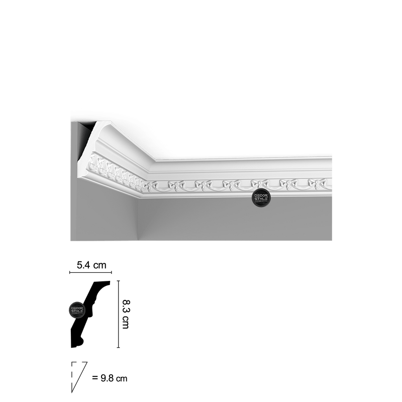 DS-1699 | קרניז תקרה דקורטיבי עם פפיונים | אורך: 2.4 מ׳