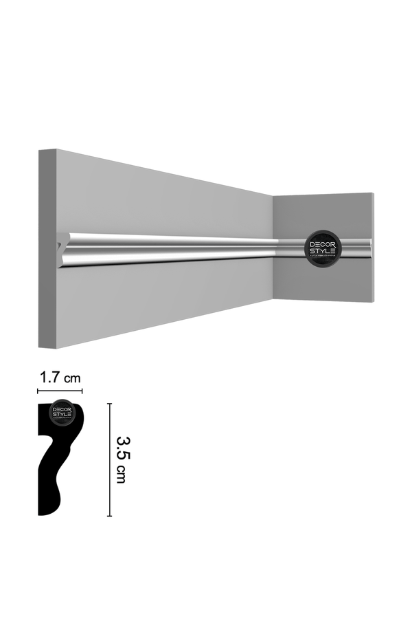 קרניז אמצע קיר | עבור פסי הפרדה ומסגרות קיר | DS-2534 | גובה:3.5 ס״מ | אורך: 2.4 מ׳